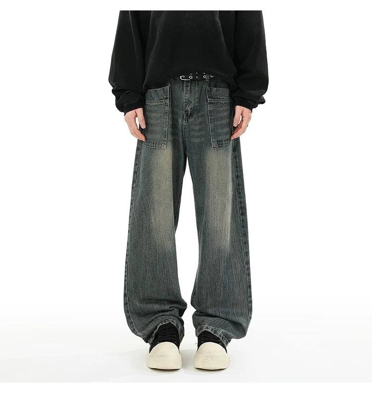 Vaqueros de calle americanos: pantalones holgados vintage B0039