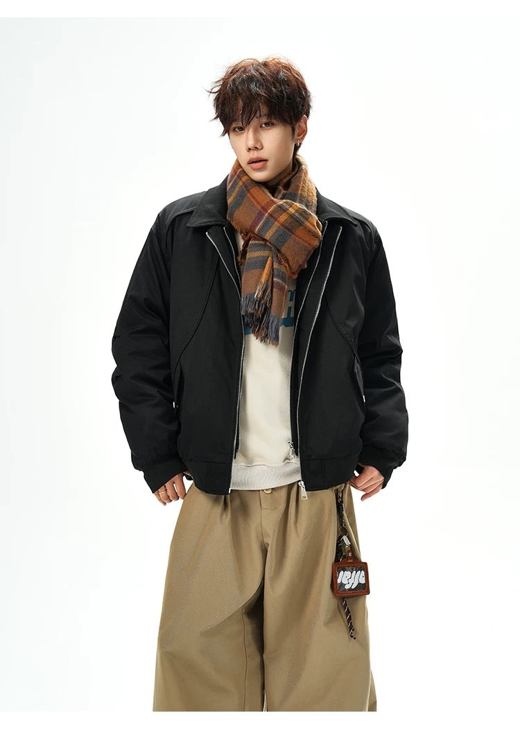 Men’s Designer Contrast Splice Lapel Jacket T0252