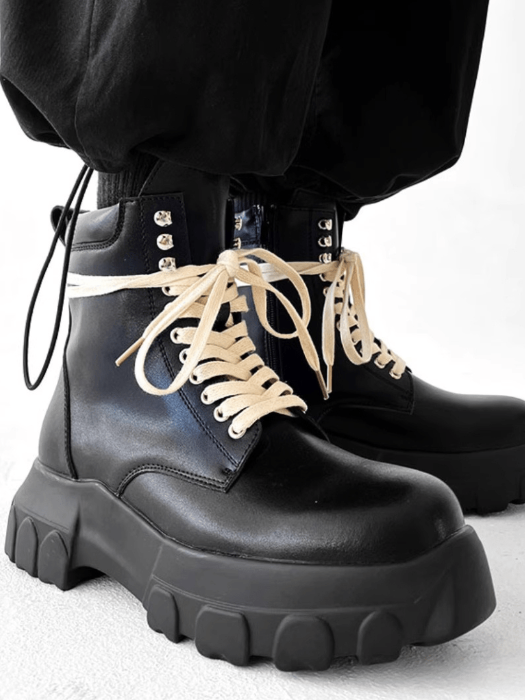 British style leather zipper shoes S043