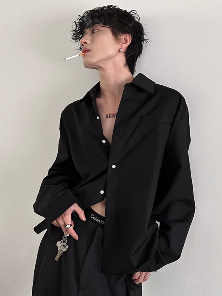 [GENESISBOY] short long-sleeved shirt J0118