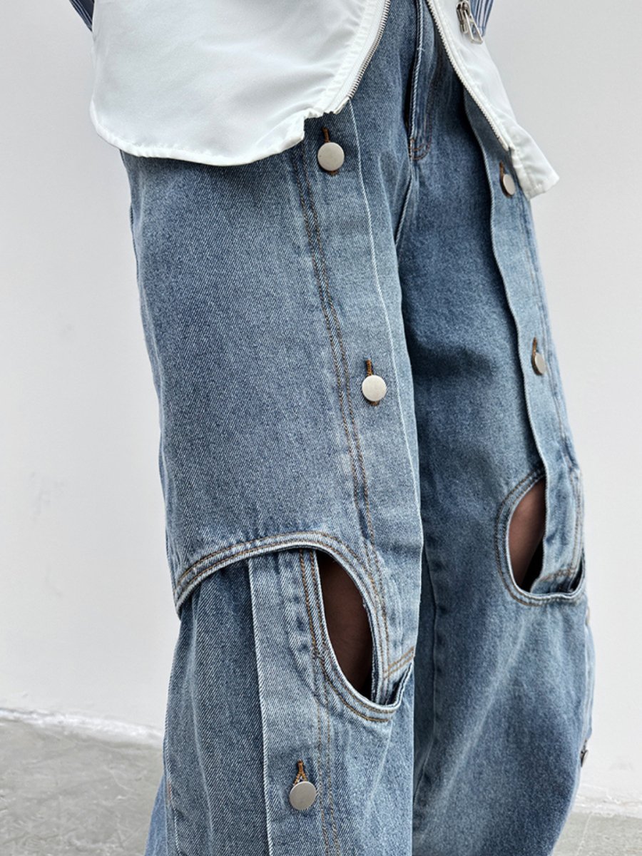 straight wide-leg jeansB0121