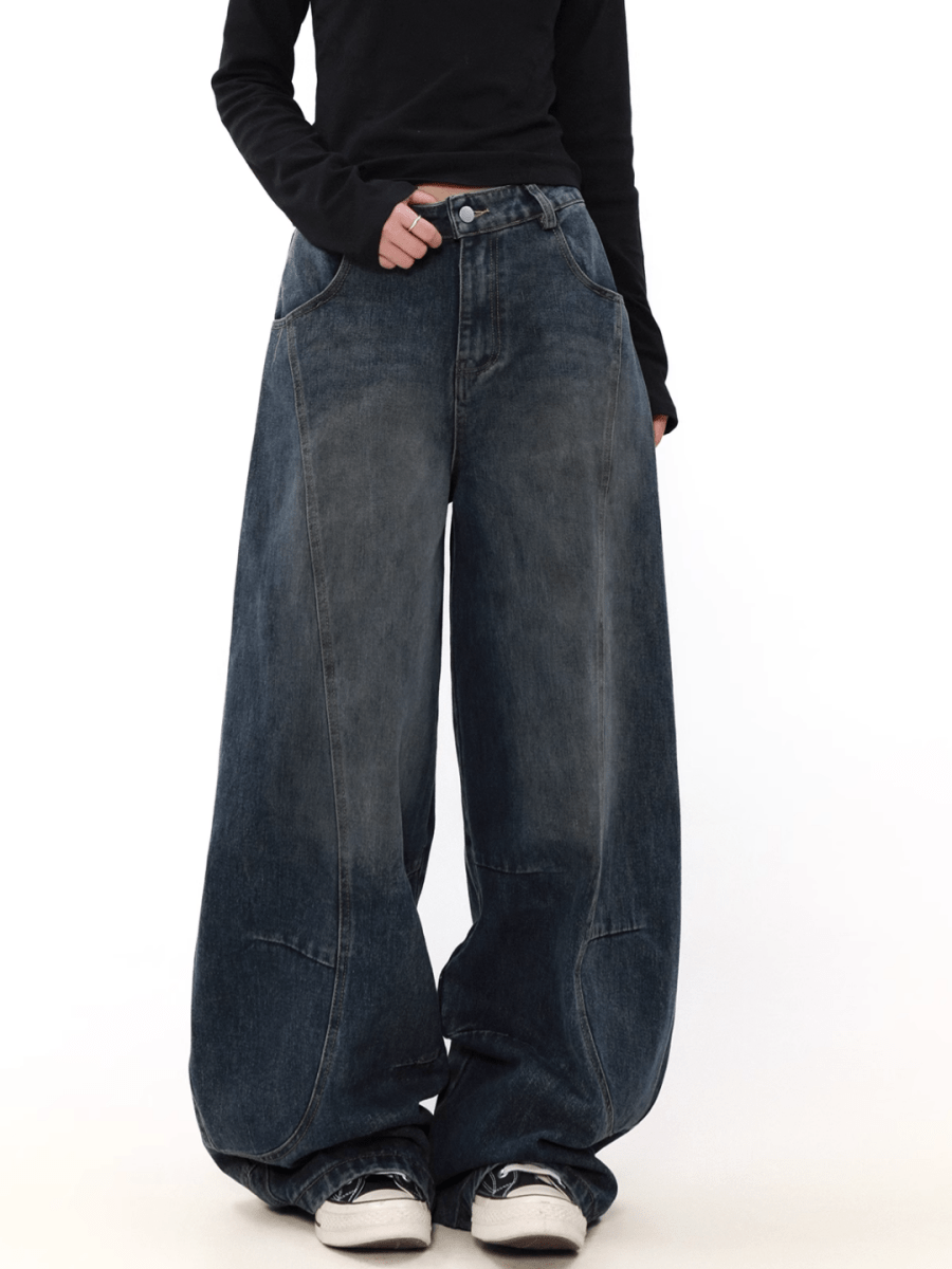 wide leg straight jeans B0123