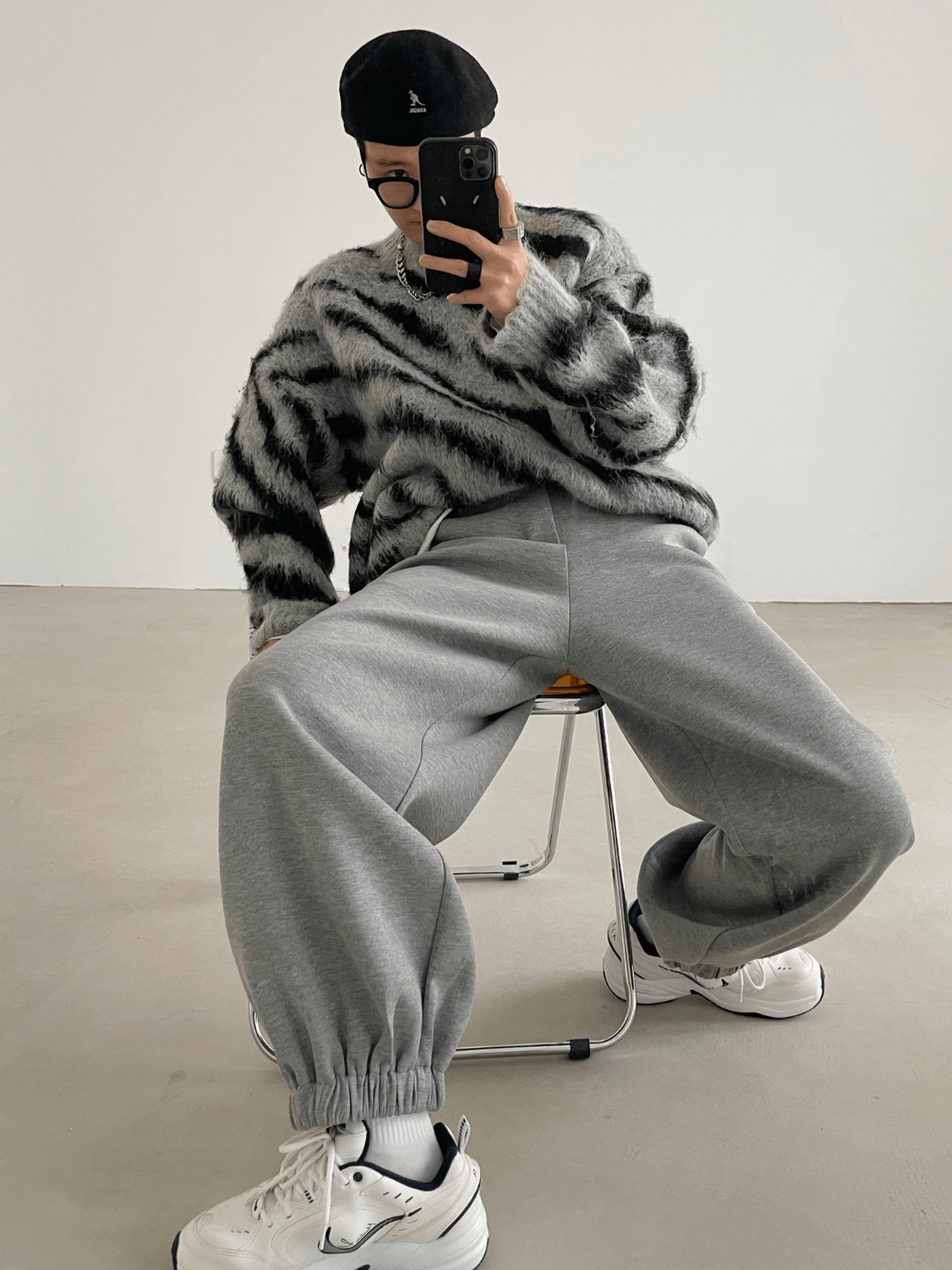 [XXXHOT] Zebra Pattern Mohair Sweater S0198