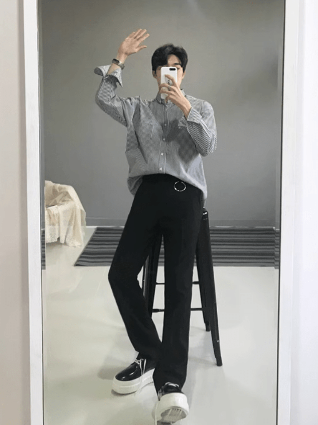 [MRCYC] Autumn long-sleeved striped shirt men J0113