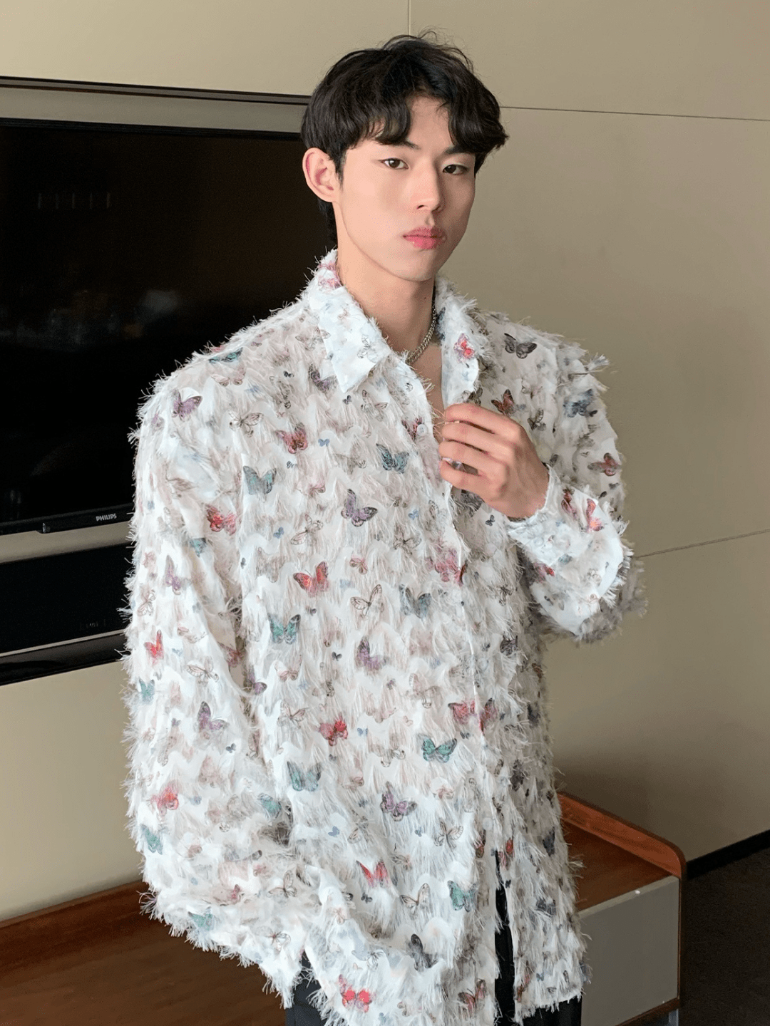 [CUIBUJU] Butterfly Design Shirt J0132