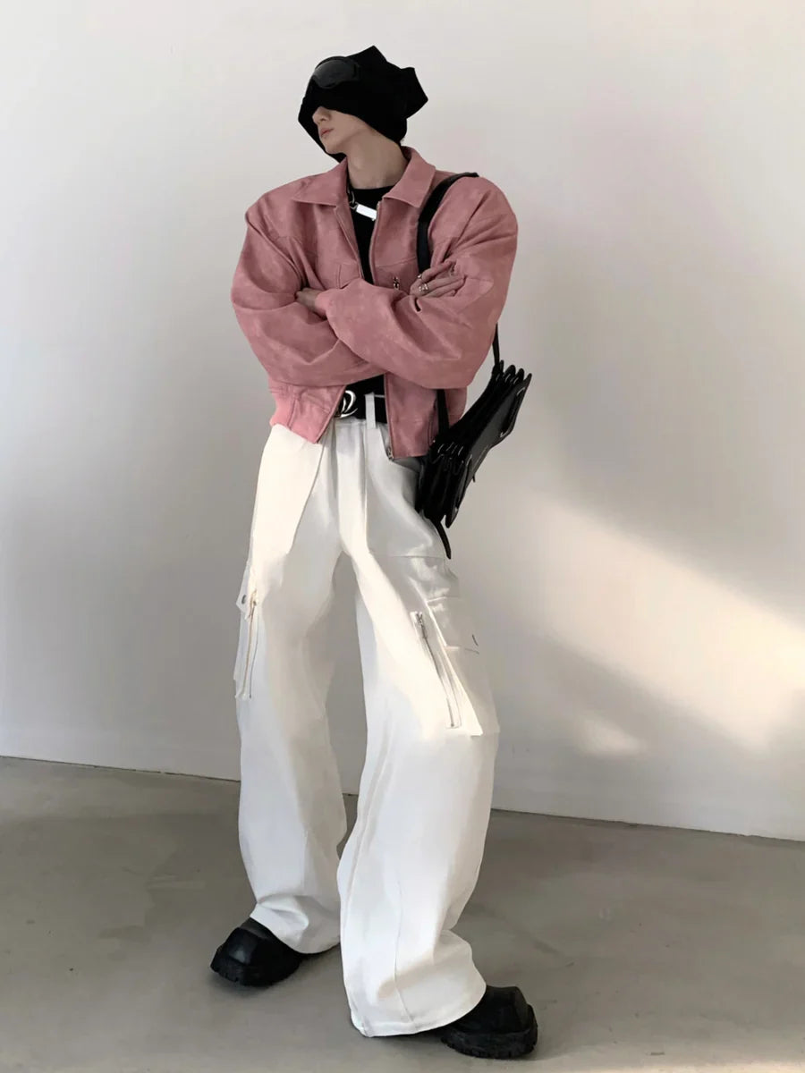 WASHED FROSTED LEATHER JACKETT0108