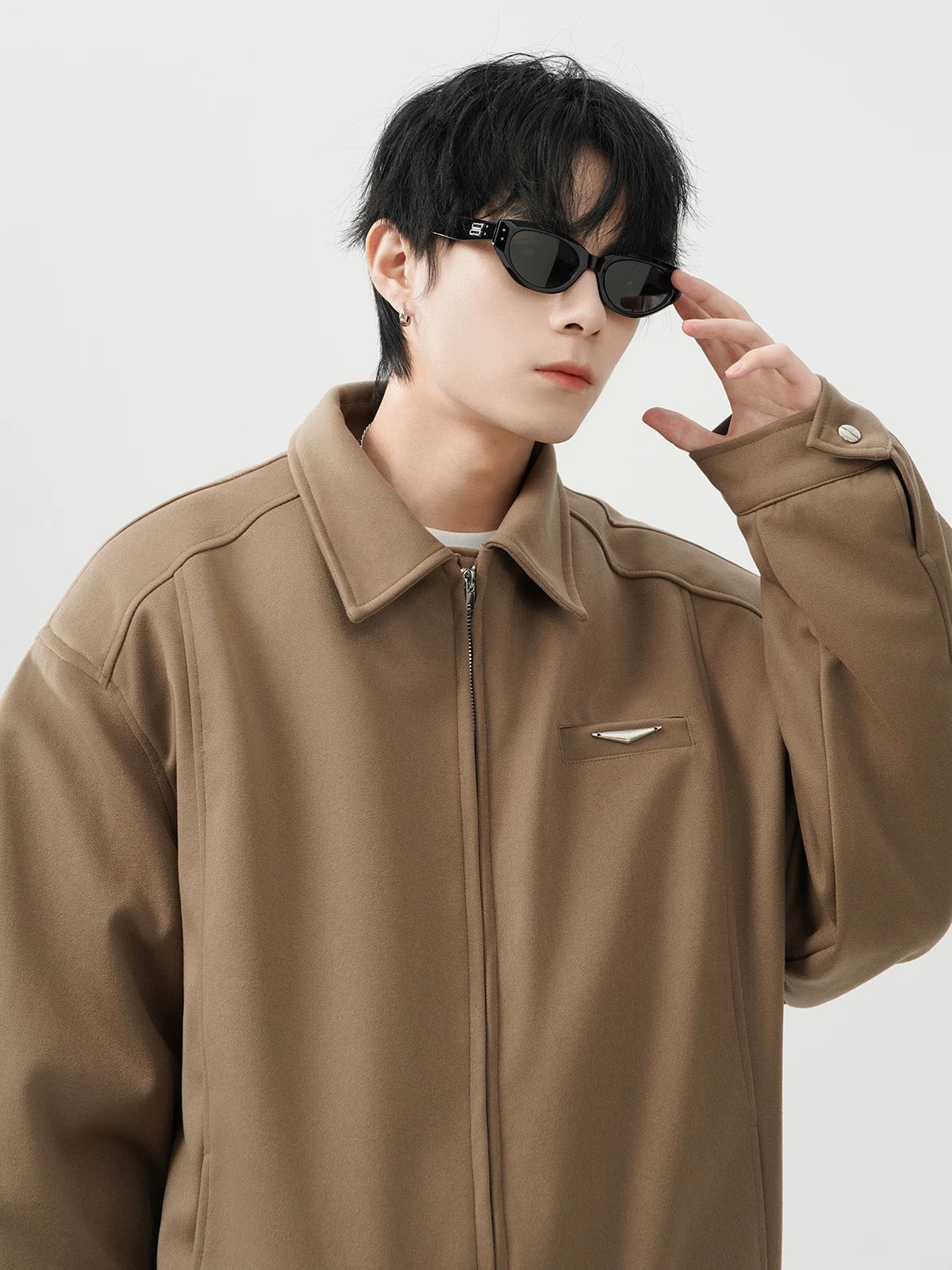 Chaqueta acolchada vintage americana – Abrigo retro de algodón con cuello vuelto para hombre T0022