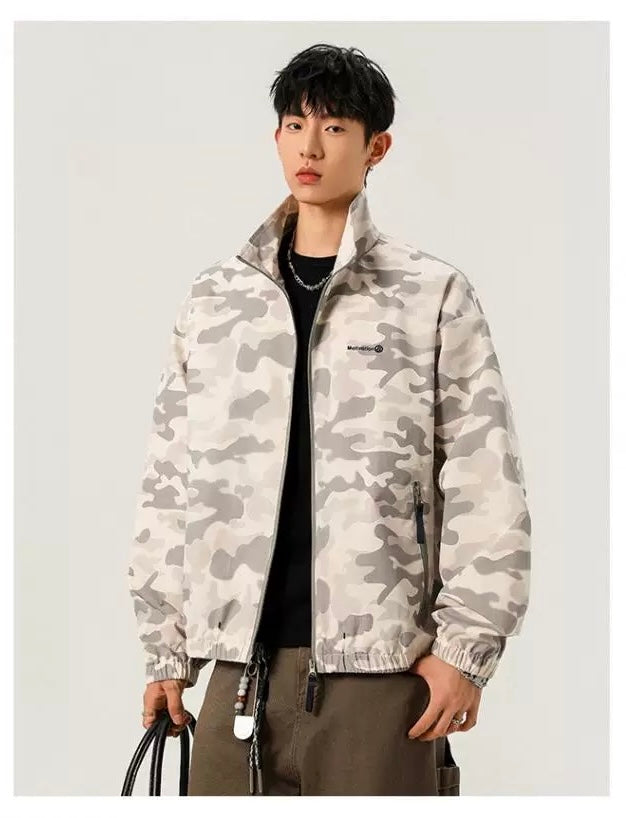 Men’s Japanese Minimalist Track Jacket – Casual Lightweight Streetwear Outerwear T0044