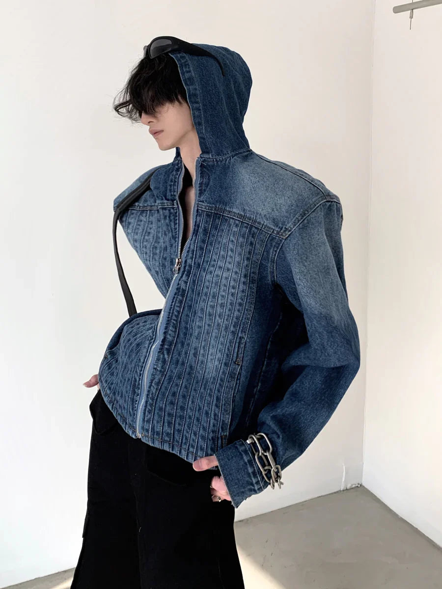 HIGH STREET HOODED DENIM JACKET T0101