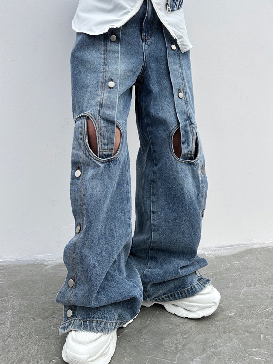 straight wide-leg jeansB0121