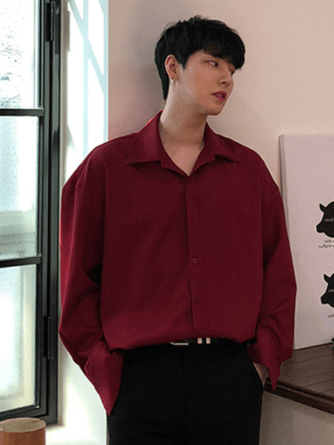 [DAVID&ME] Handsome Ice Silk Shirt J0121