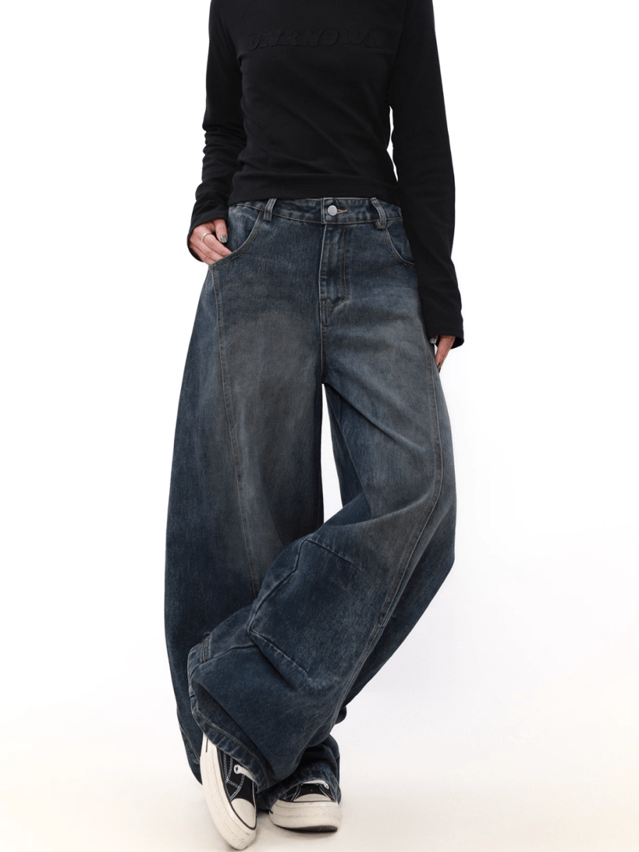 wide leg straight jeans B0123