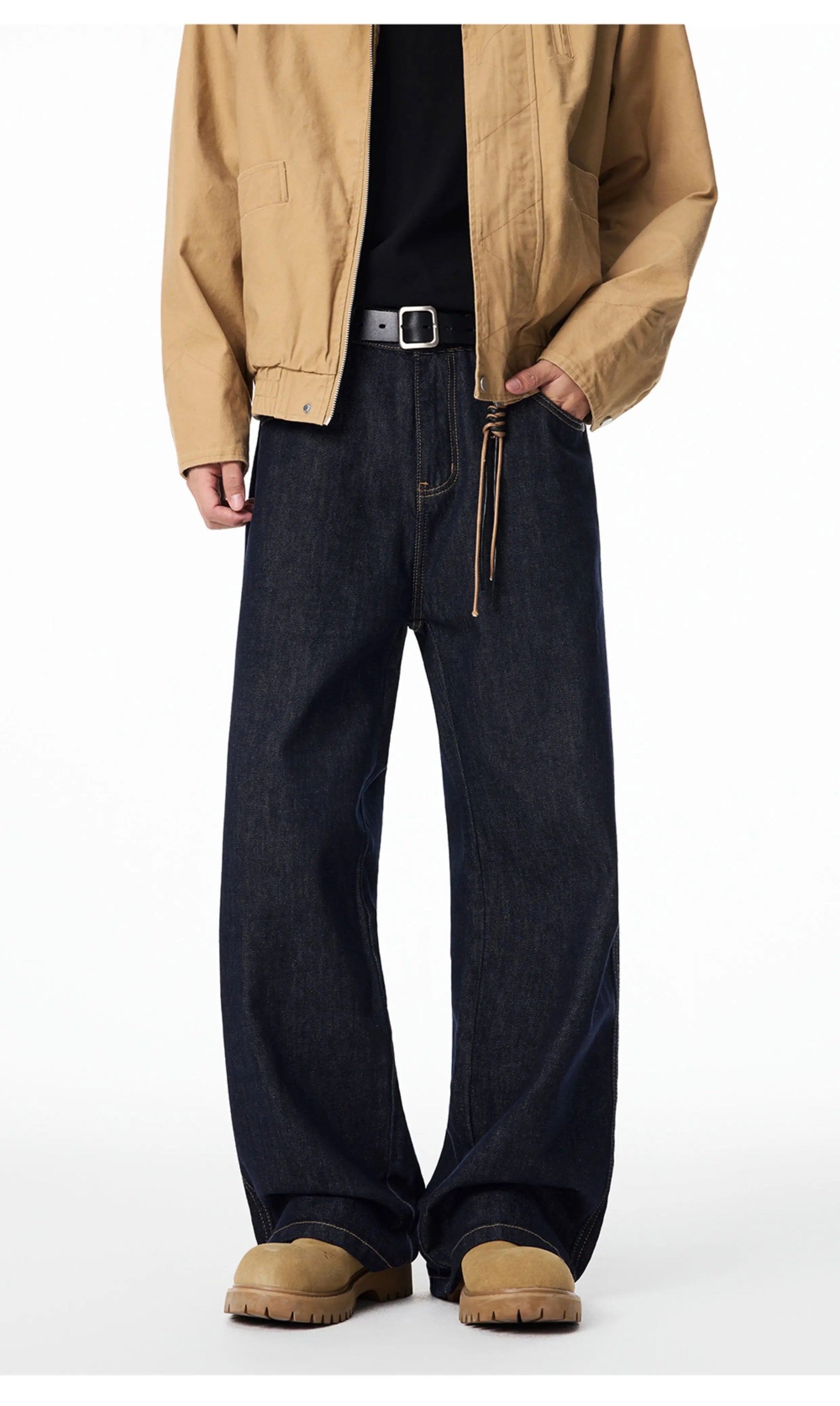 Men’s Vintage Raw Denim Streetwear Jeans B0034