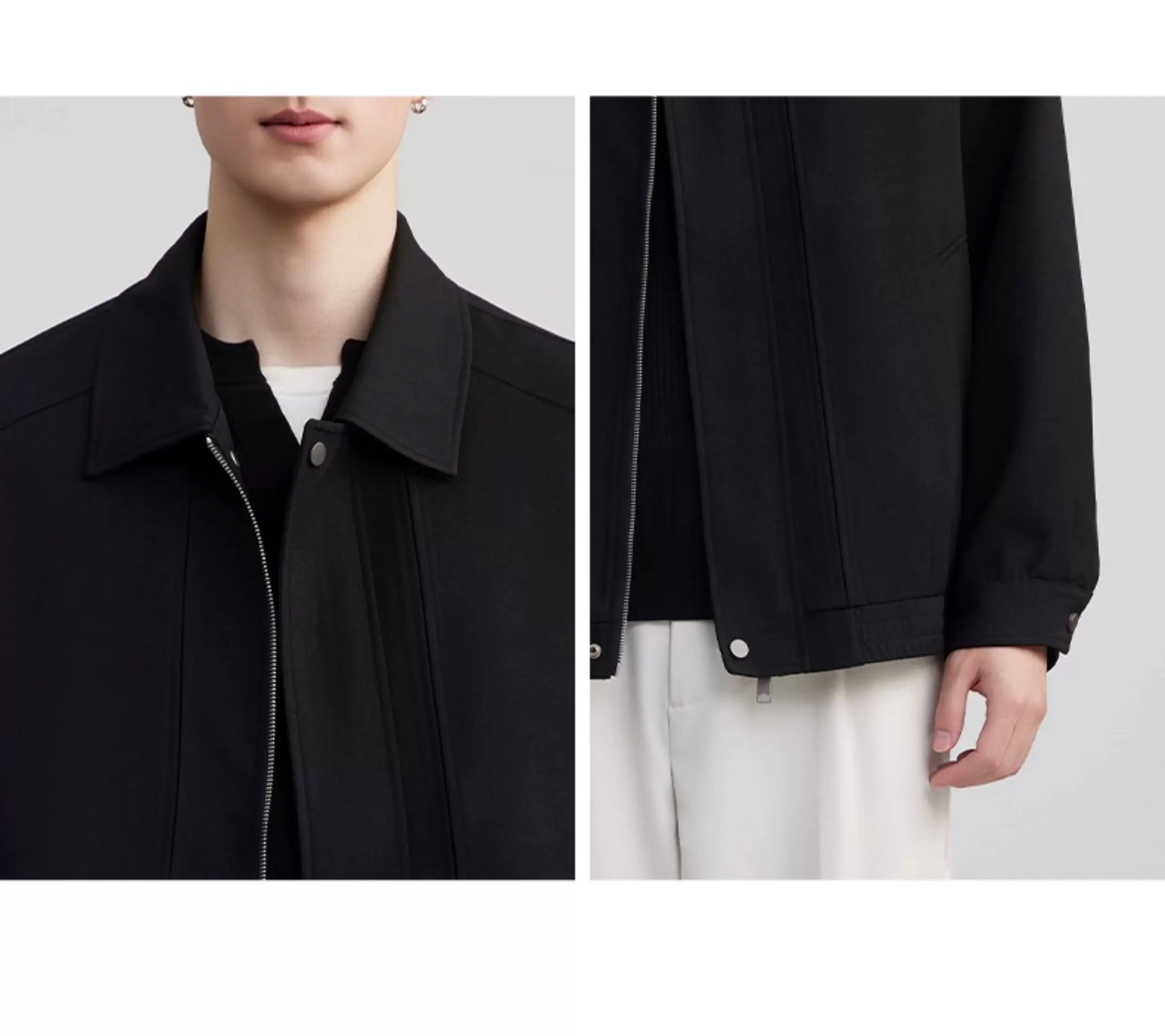 Men’s American Business Collar Jacket – Modern Retro Minimal Street Outerwear T0063