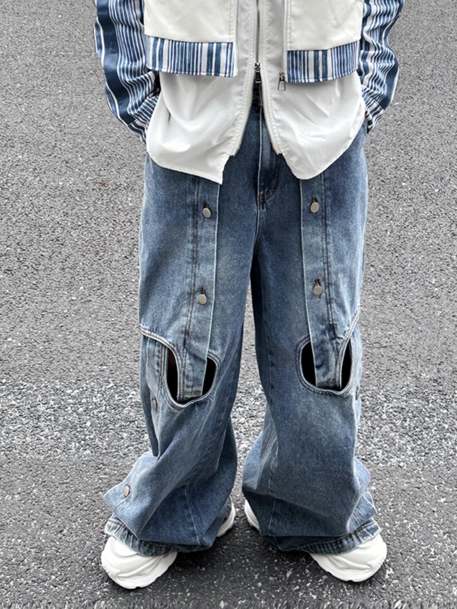 straight wide-leg jeansB0121