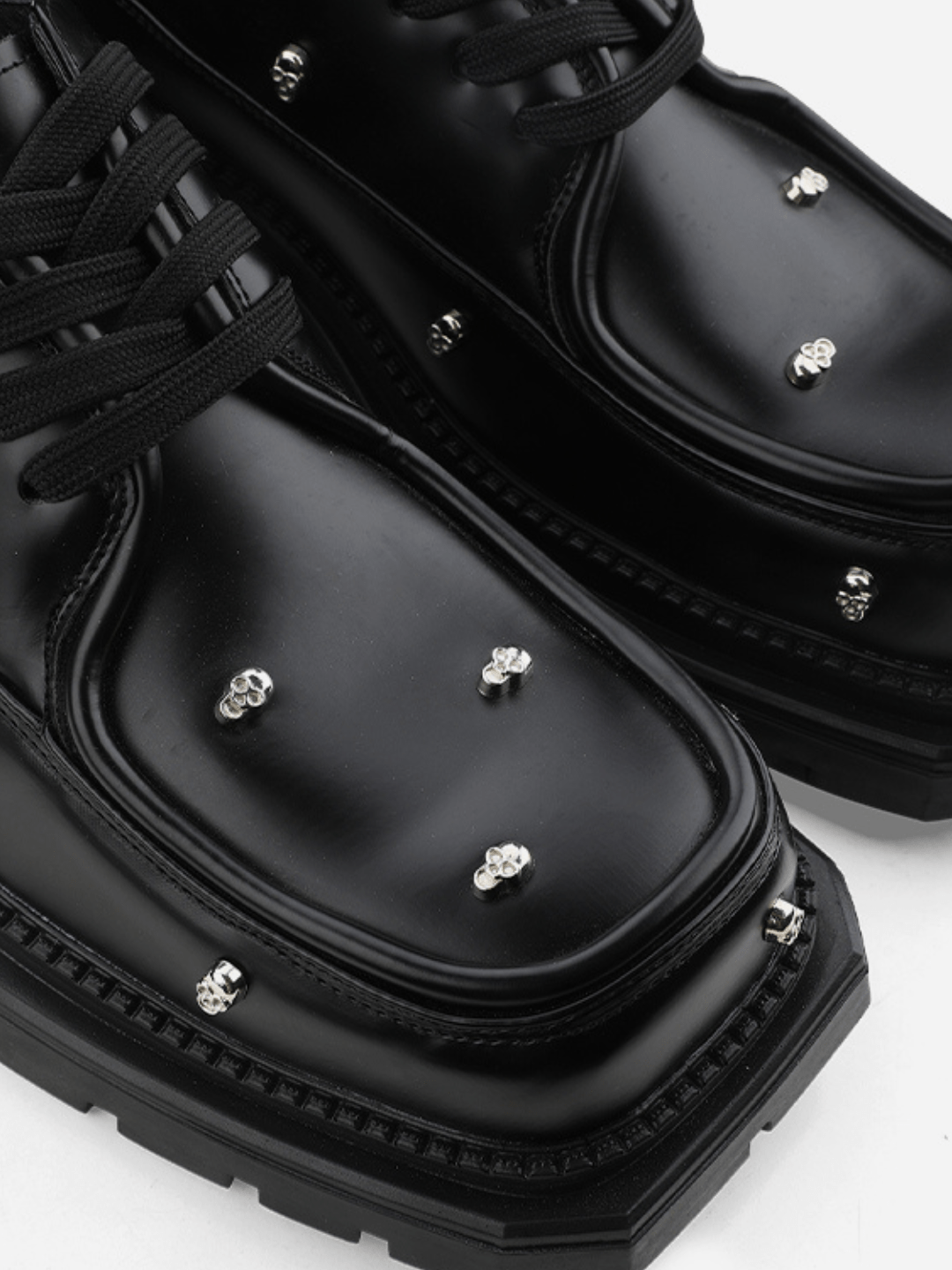 Rivet design square toe shoes S026