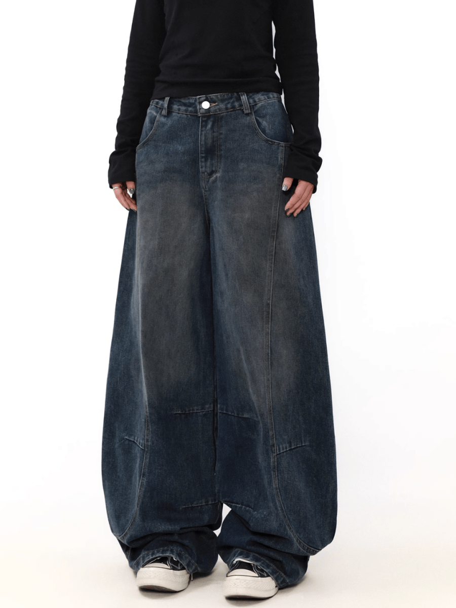 wide leg straight jeans B0123