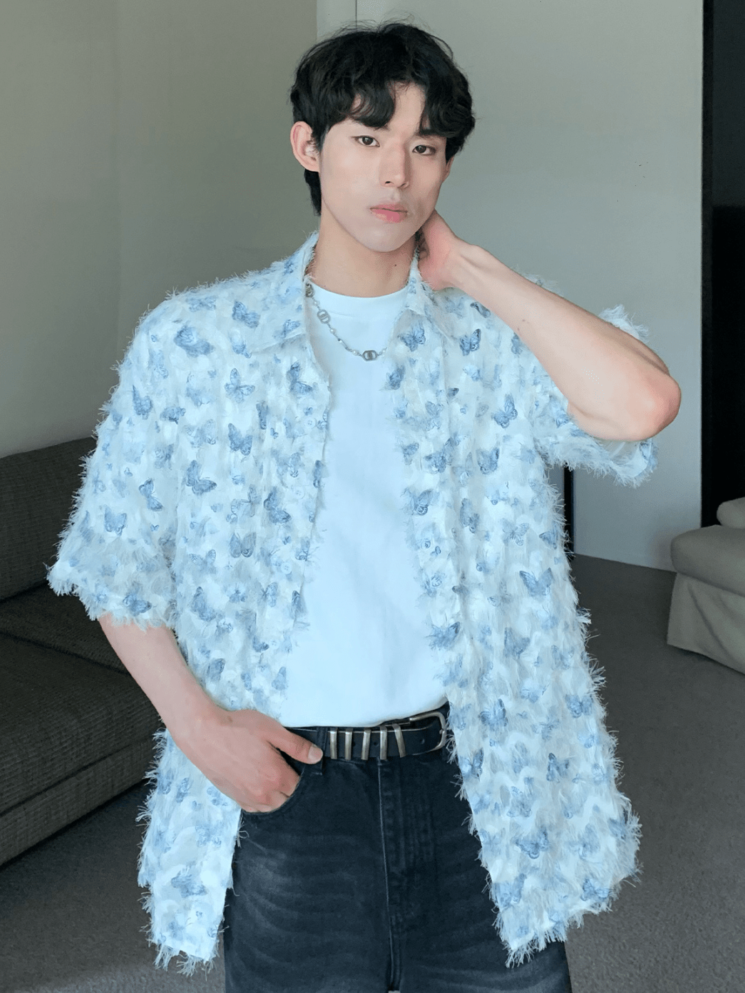 [CUIBUJU] Butterfly Design Shirt J0132