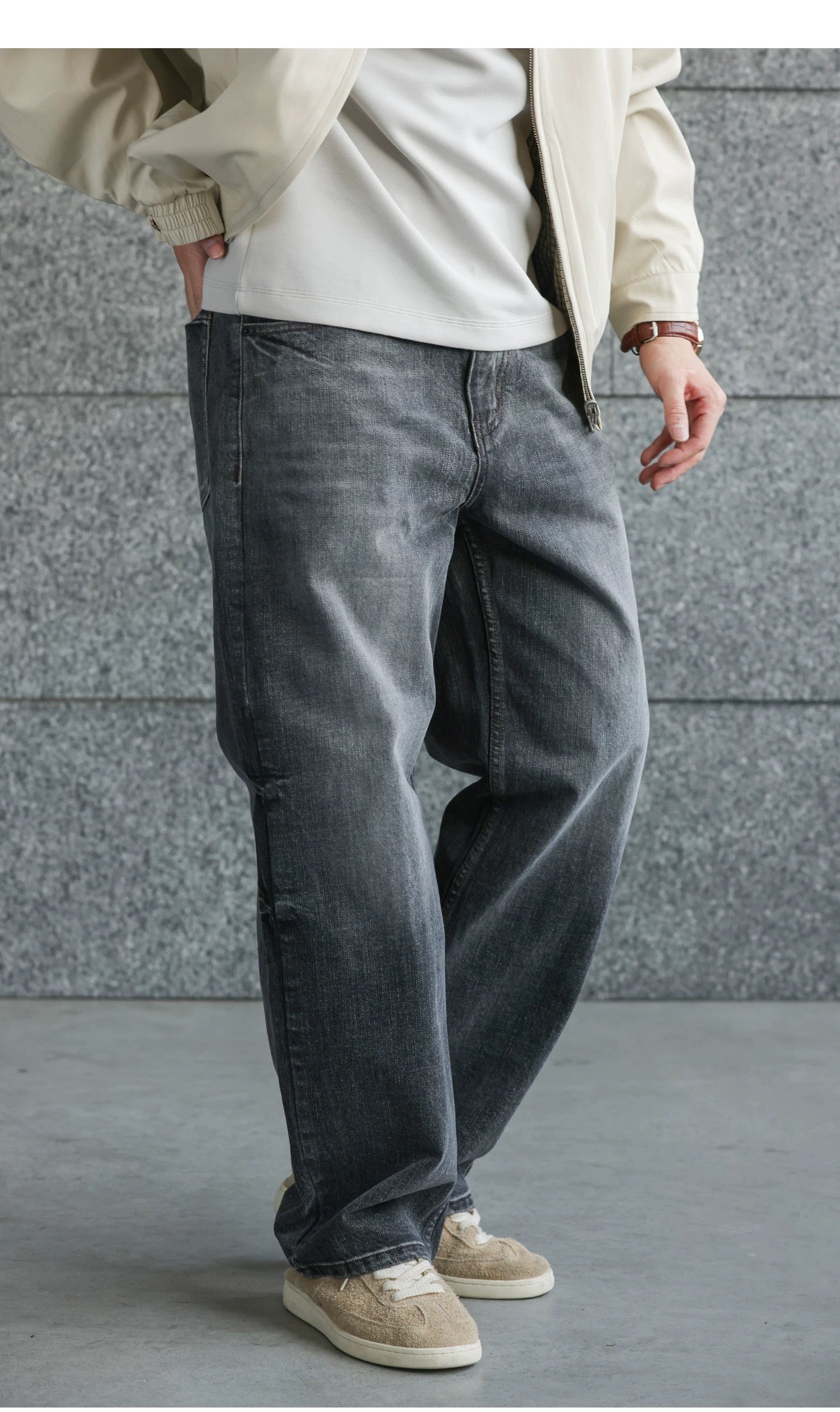 Men’s Retro American Raw Denim Jeans B0033