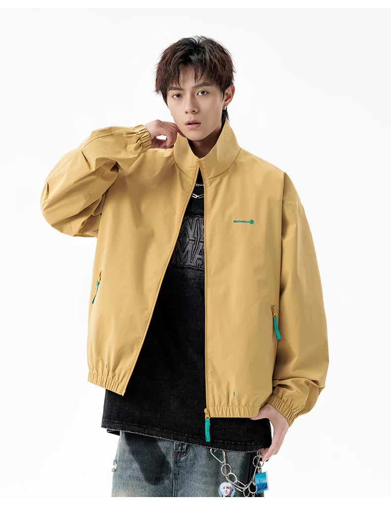 Men’s Japanese Minimalist Track Jacket – Casual Lightweight Streetwear Outerwear T0044