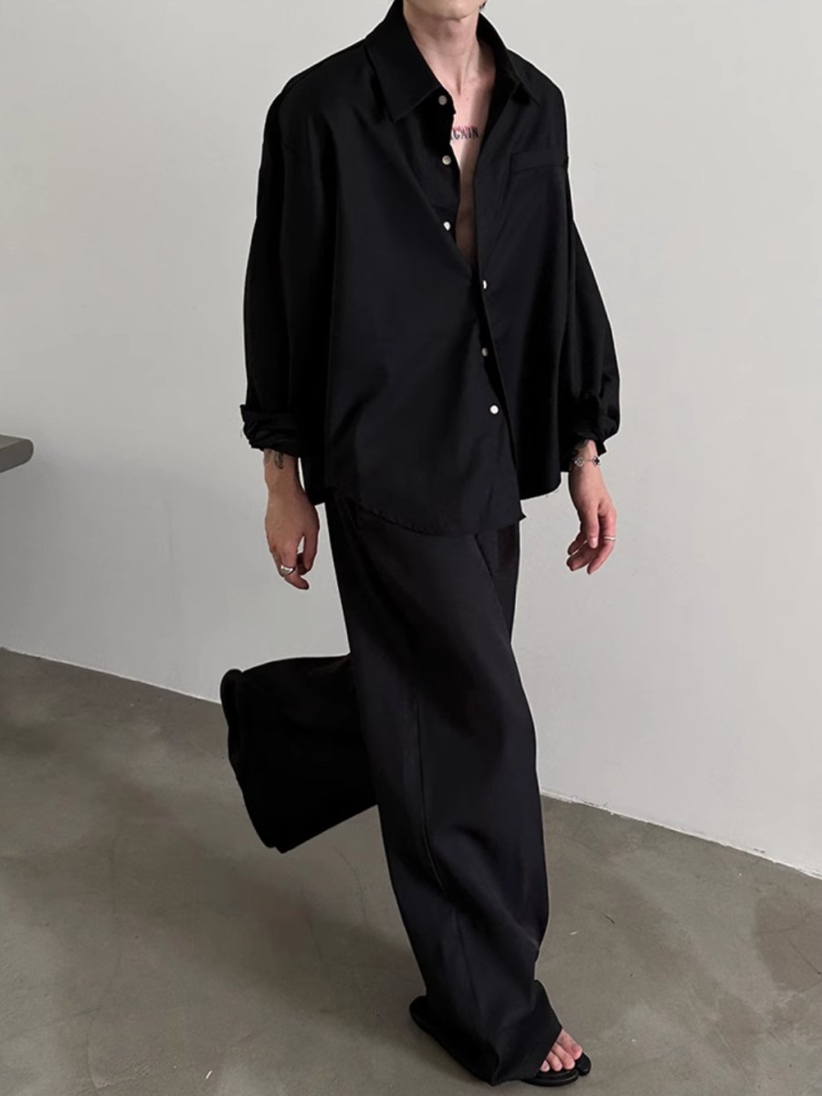 [GENESISBOY] short long-sleeved shirt J0118