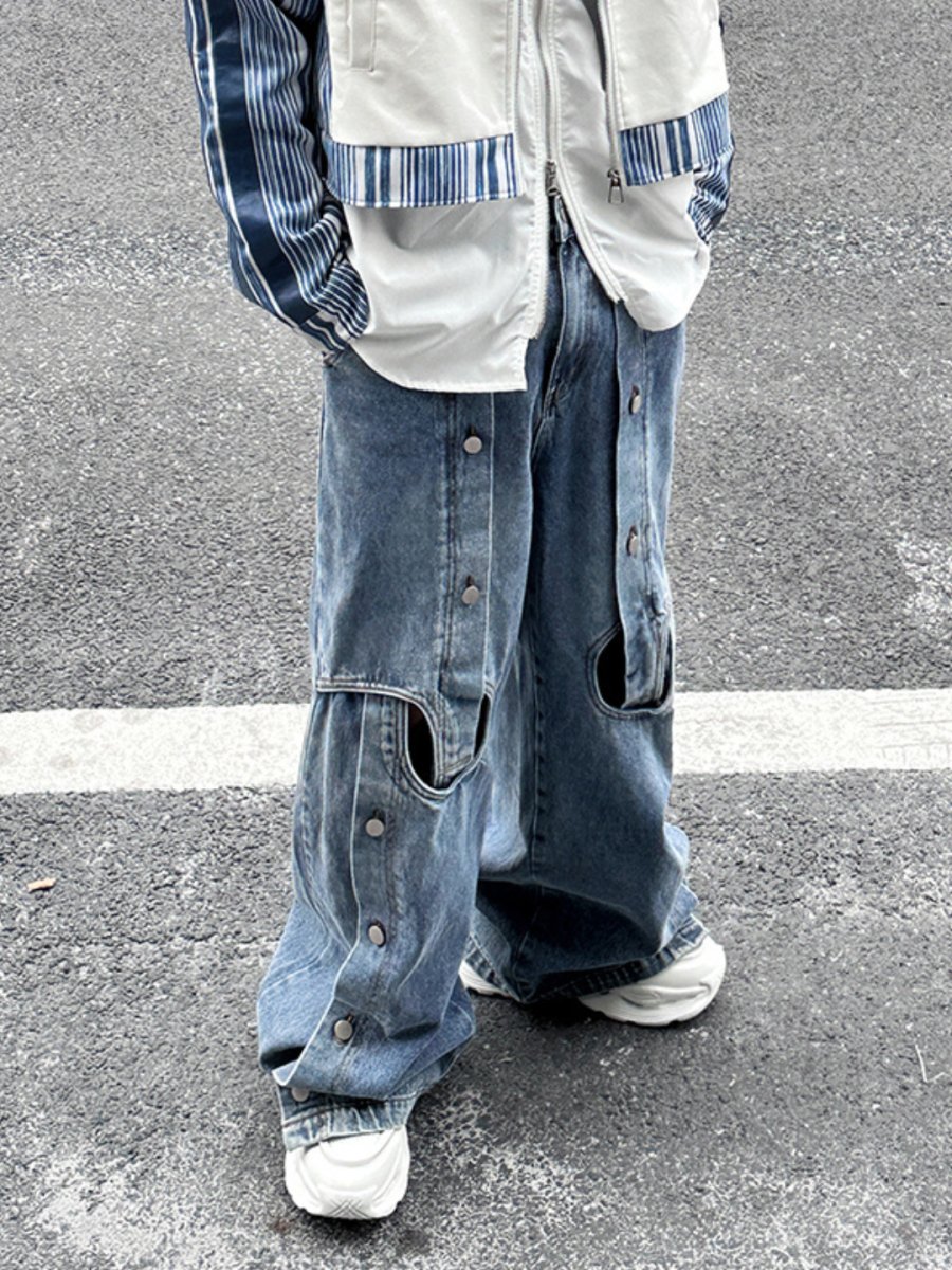 straight wide-leg jeansB0121