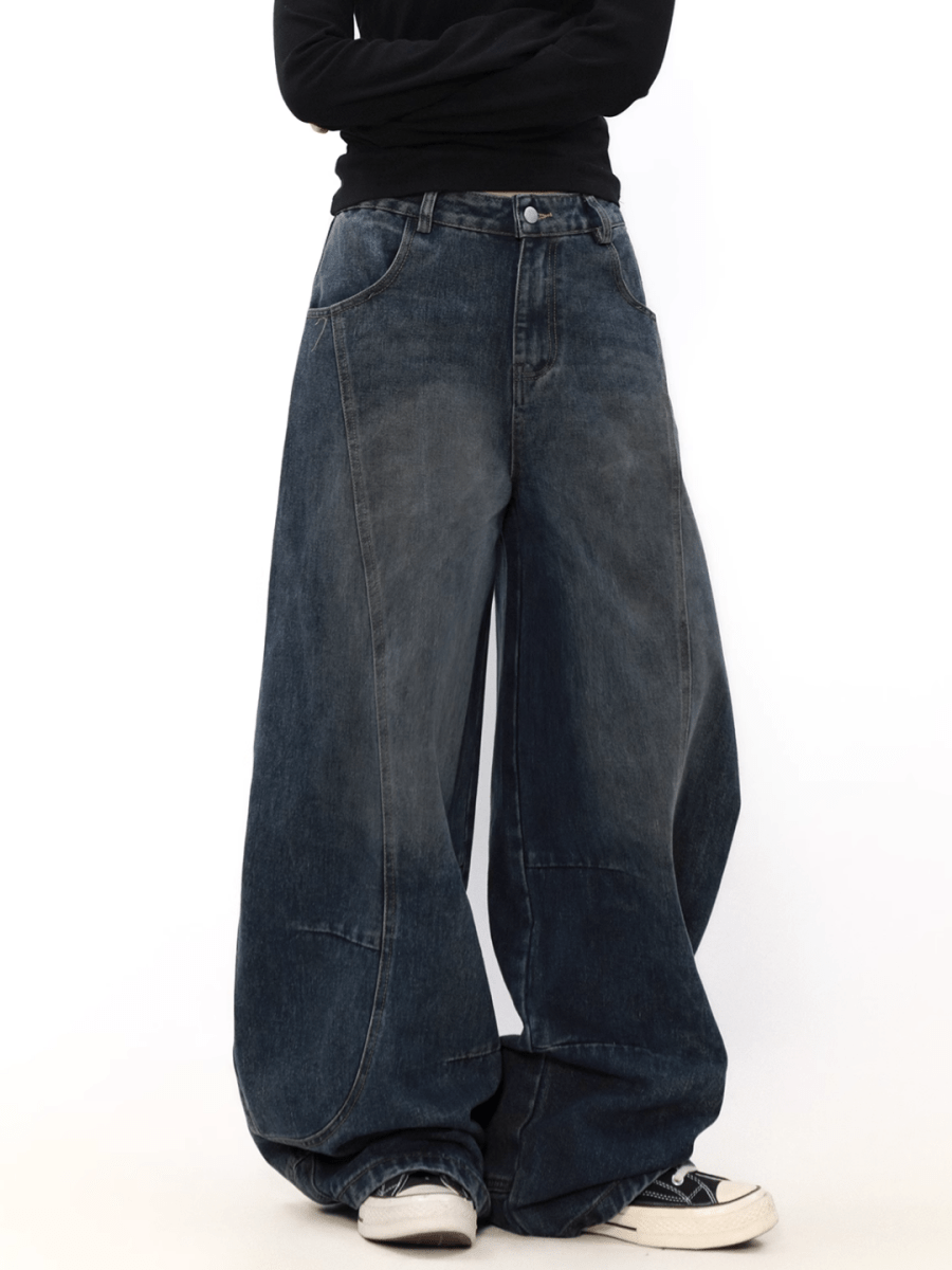 wide leg straight jeans B0123