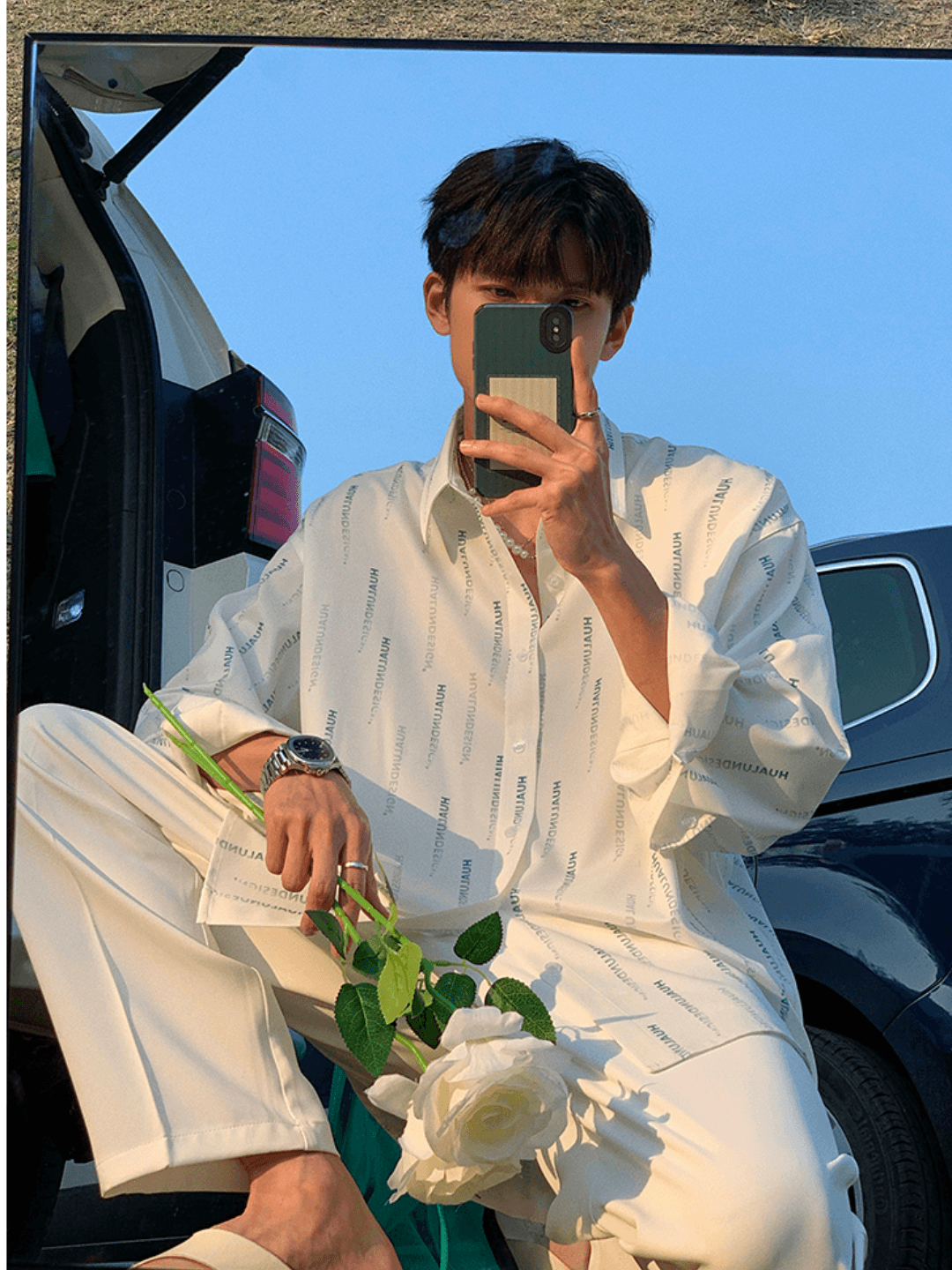 [HUALUN] Silk trend shirt J0110