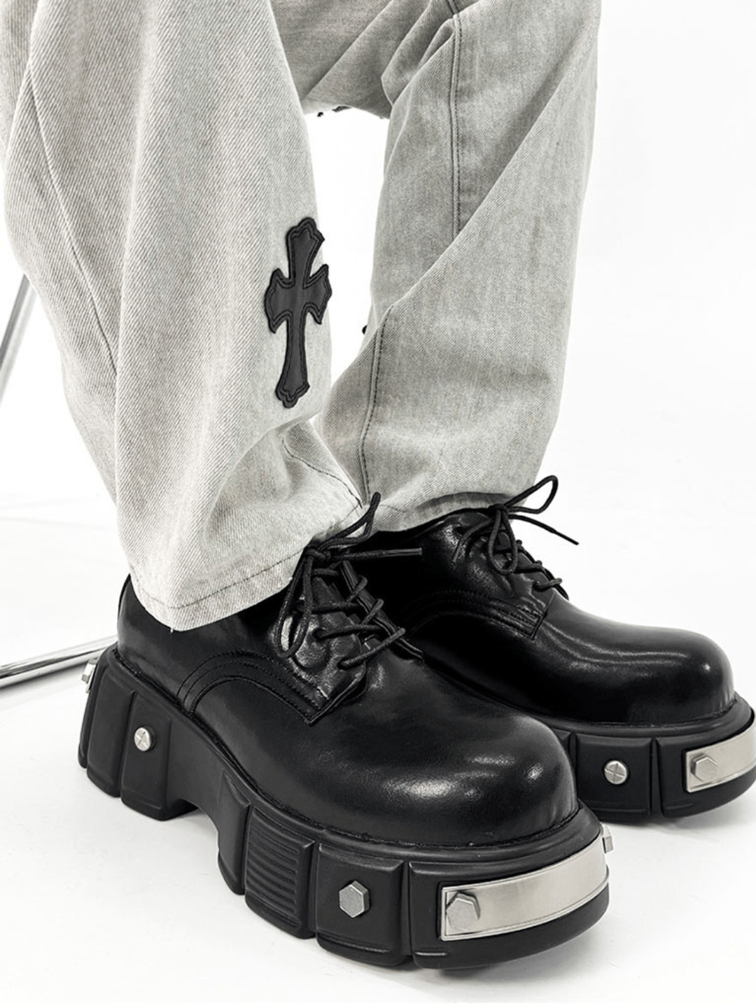 Head Round Toe Leather Shoes S042