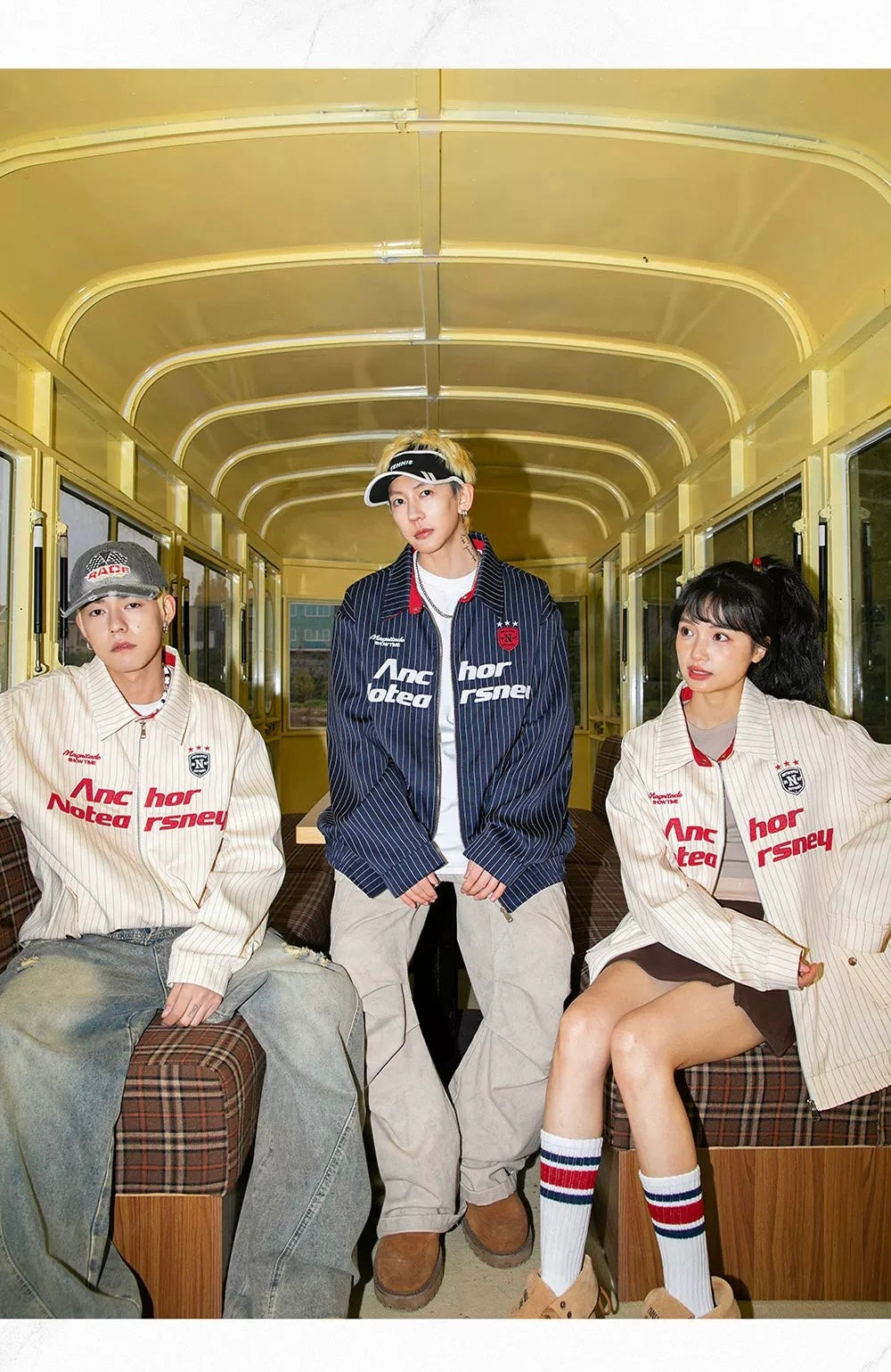 Men’s Striped Embroidered Jacket – Vintage American Streetwear Baseball Outerwear S0038