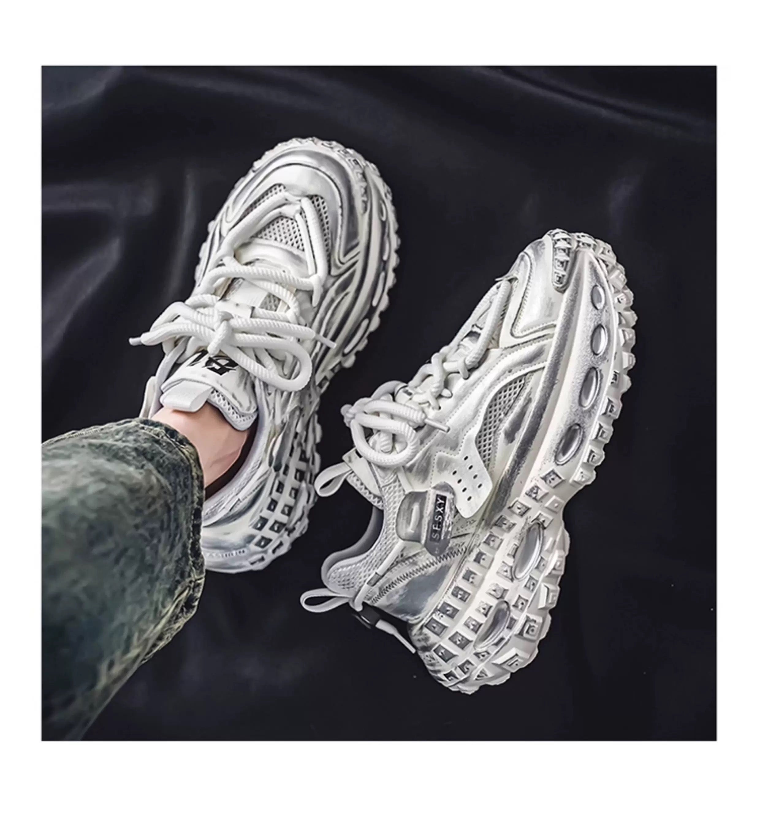 Zapatillas deportivas gruesas para hombre, zapatos de plataforma con suela de neumático, estilo urbano, informales, para correr, 2025