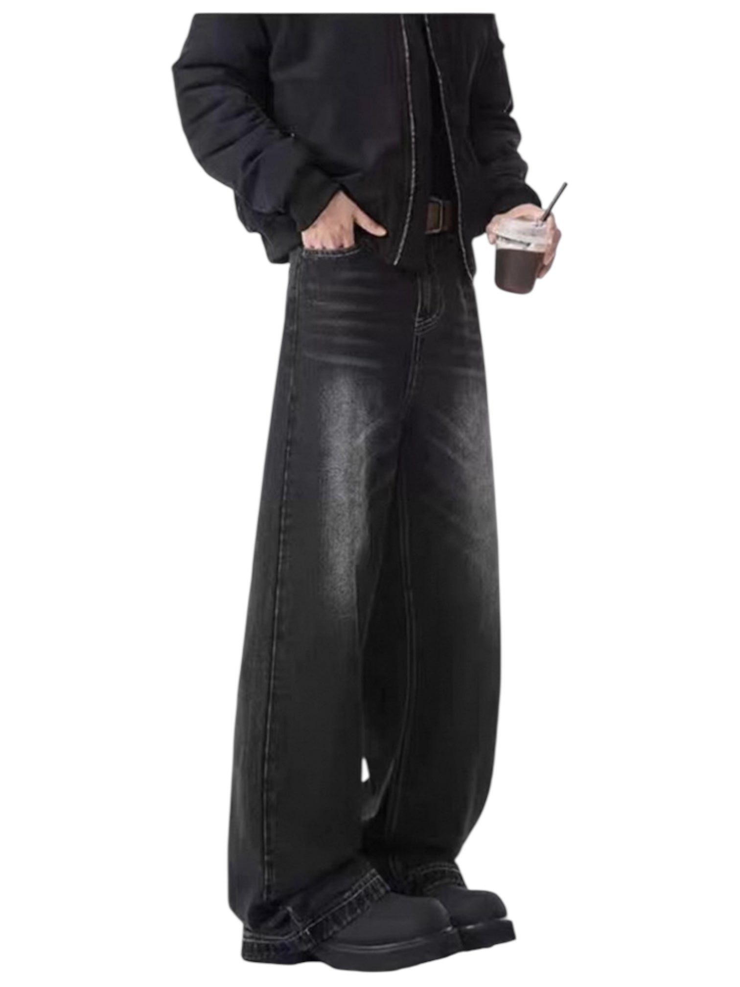 [GRACERUB] DIRTY FLARE-CUT JEANS B0312