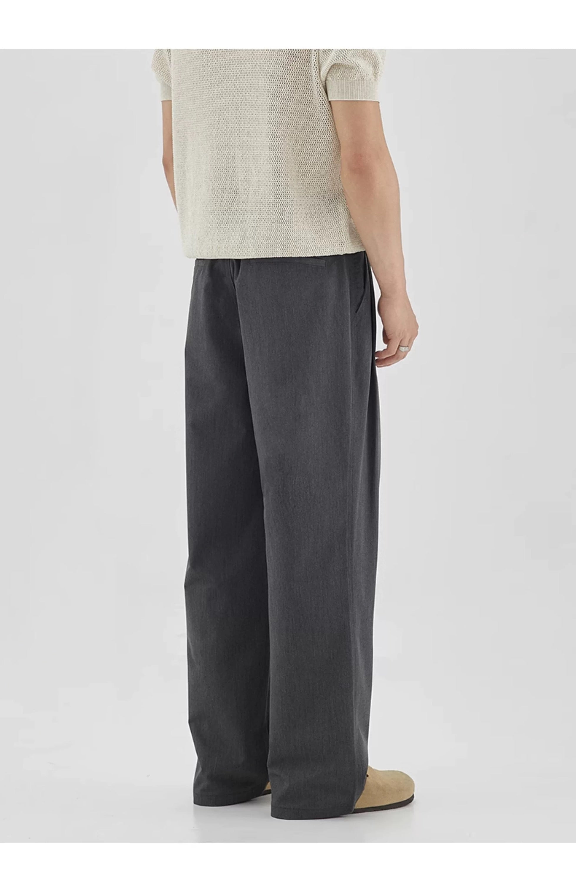 Men’s Wide-Leg Casual Pants – Relaxed Fit Minimal Streetwear Trousers B0064