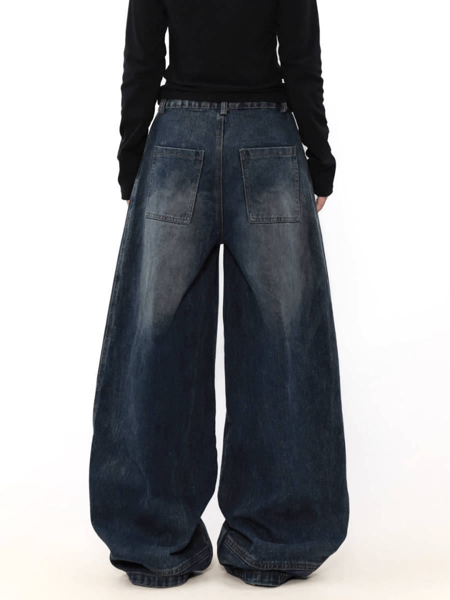 wide leg straight jeans B0123