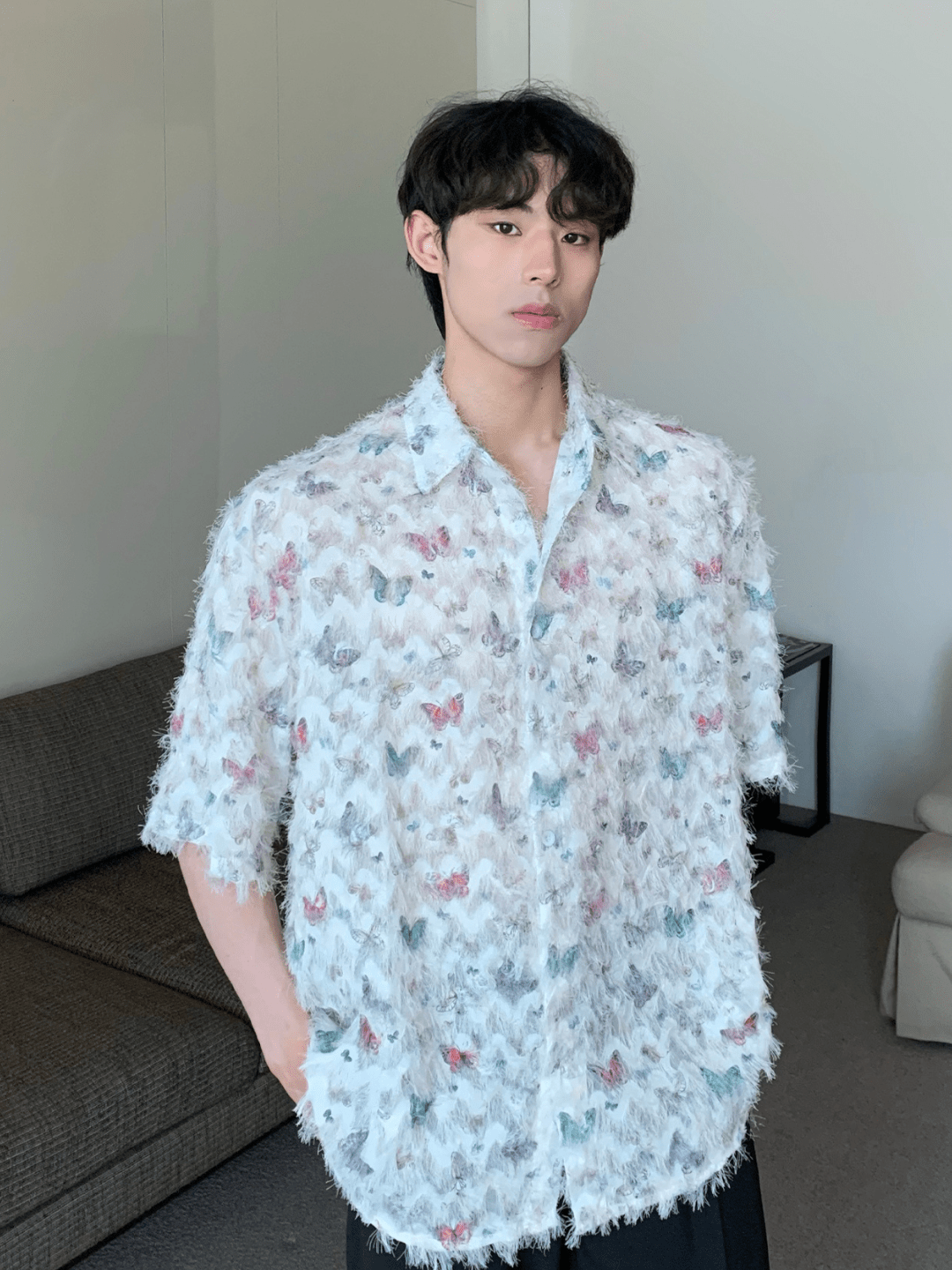 [CUIBUJU] Butterfly Design Shirt J0132