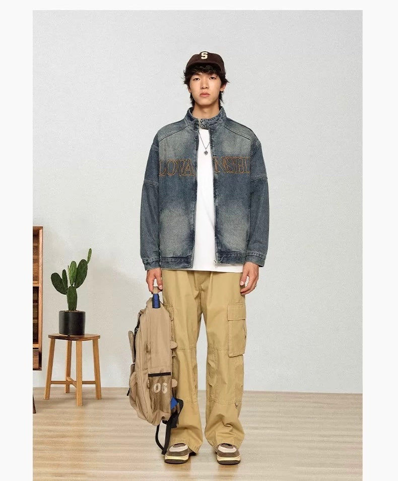 American Utility Work Jacket – Vintage Streetwear Cotton Coat for Men T0031