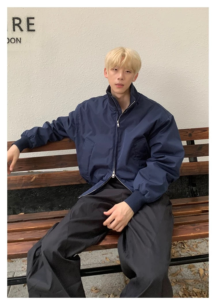 Men’s Short Padded Bomber Jacket – American Retro Street Winter Coat T0054