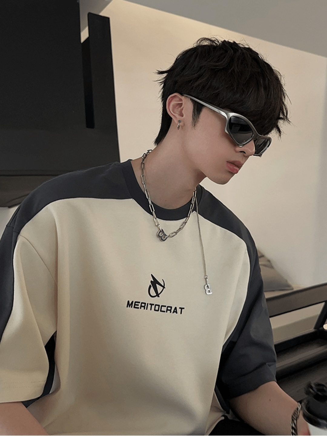 [JH HOMME] loose summer half-sleeve design t-shirt J0101