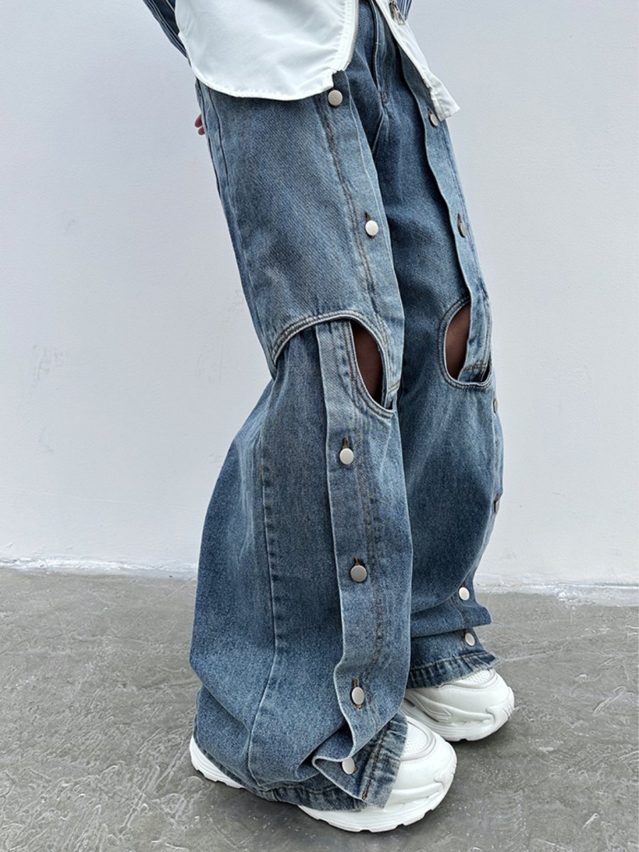 straight wide-leg jeansB0121