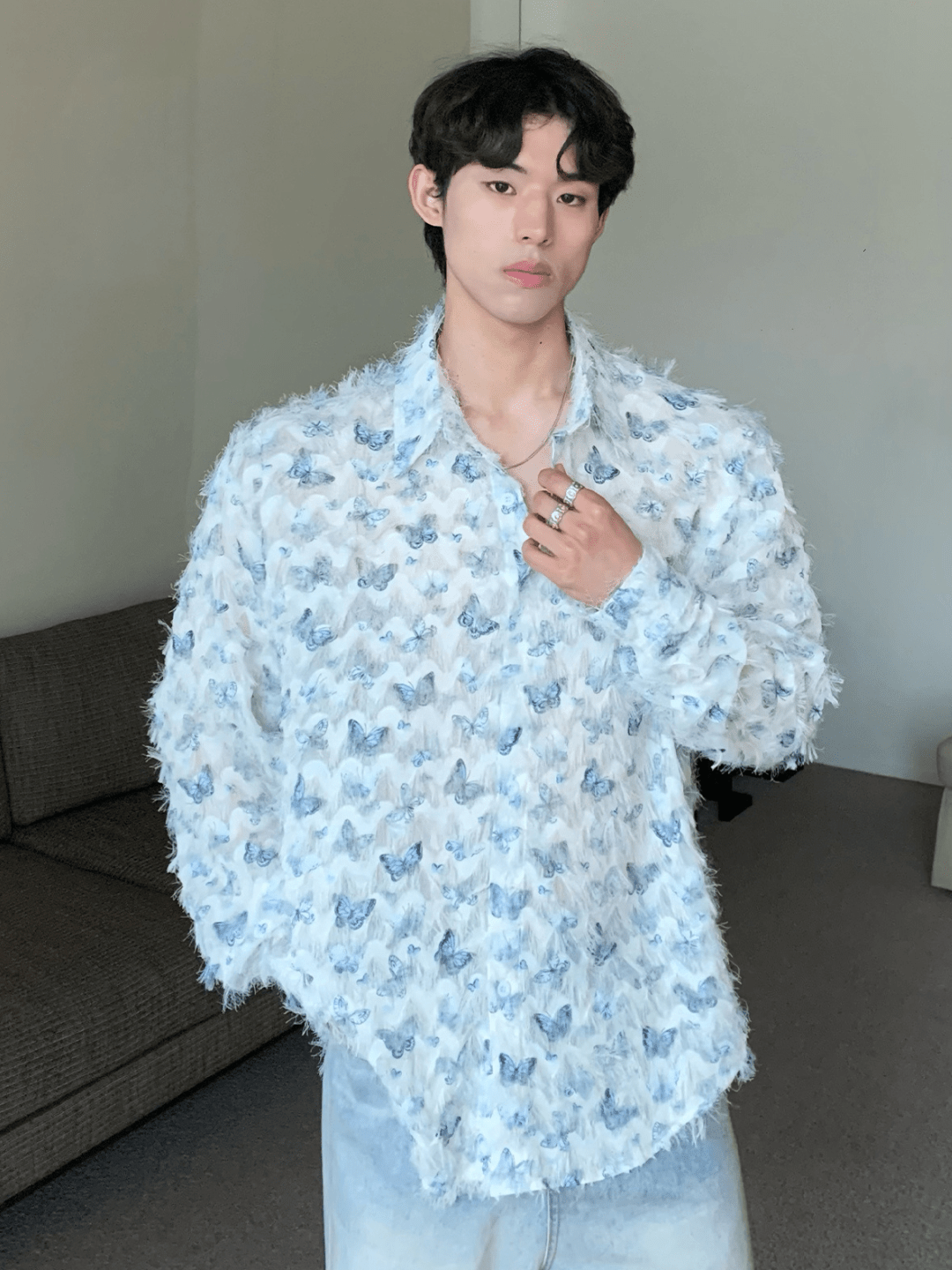 [CUIBUJU] Butterfly Design Shirt J0132