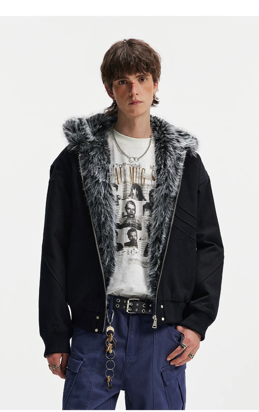 American Vintage Boxy Hooded Padded Jacket – Retro Streetwear Cotton Coat T0226