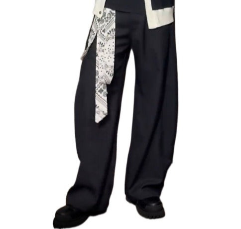 Black wide-leg trousers B0182