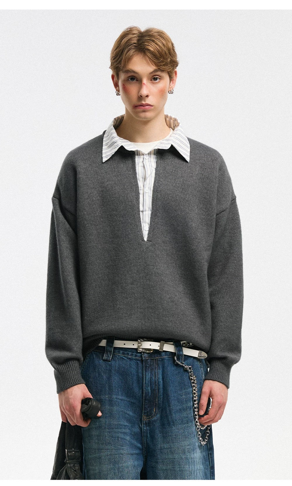 Men’s American Streetwear Loose Knit Sweater S0005