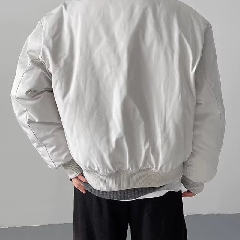 Men’s Deconstructed Bomber Jacket – American Retro High-Street Flight Outerwear T0145