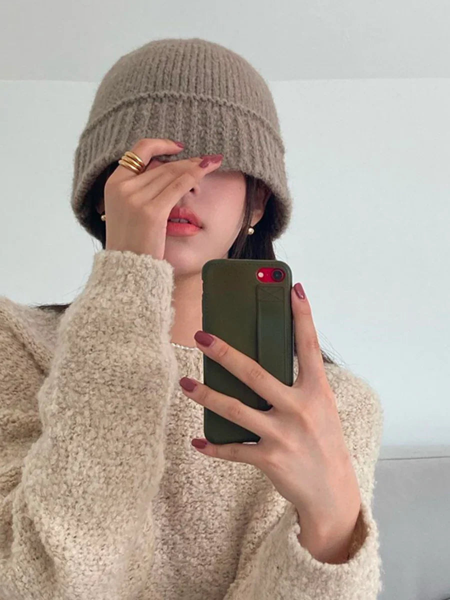 KNIT BUCKET HAT A0036