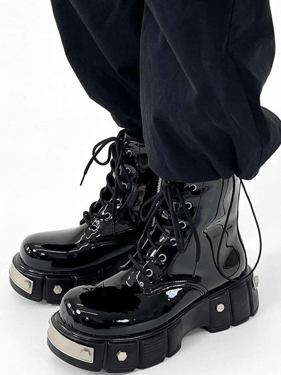 punk zipper biker boots S050