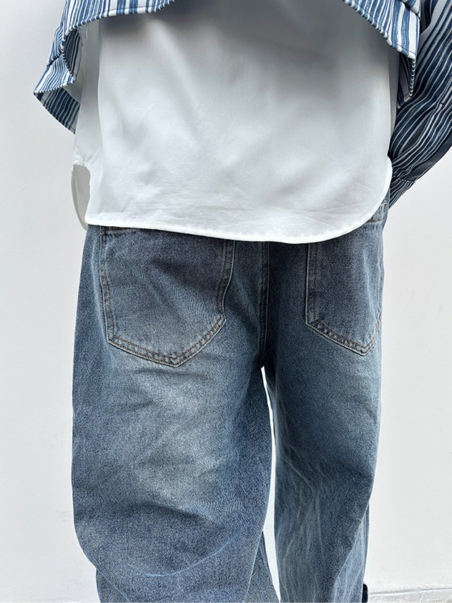 straight wide-leg jeansB0121