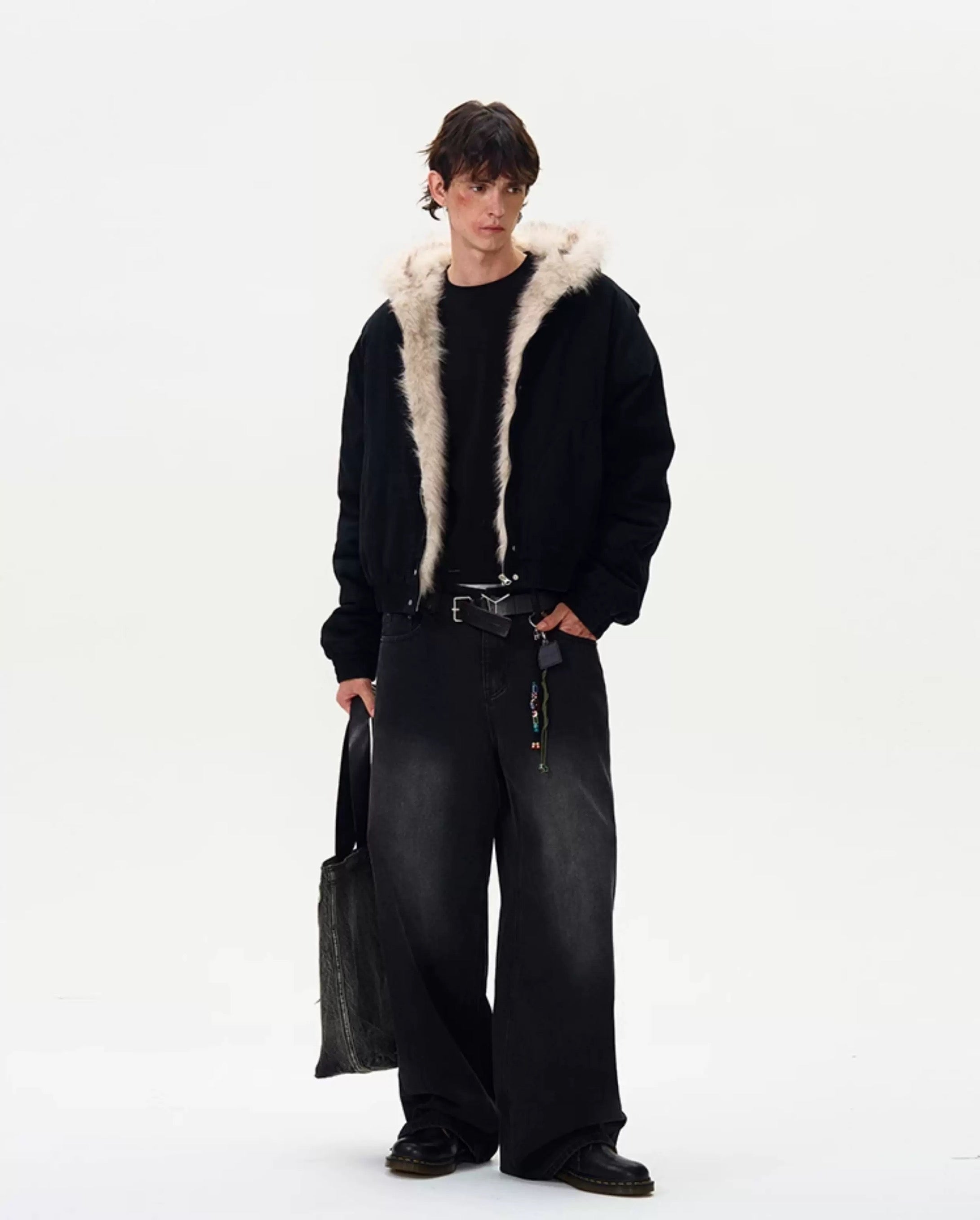 American Vintage Deconstructed Fleece-Lined Jacket – Retro Streetwear Outerwear T0227