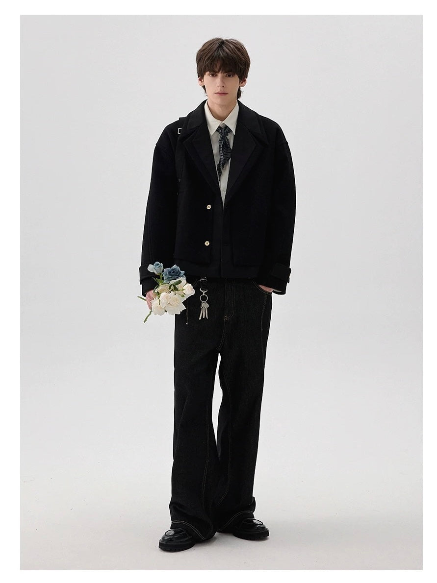 Men’s Vintage American Wide-Leg Denim Jeans B0017