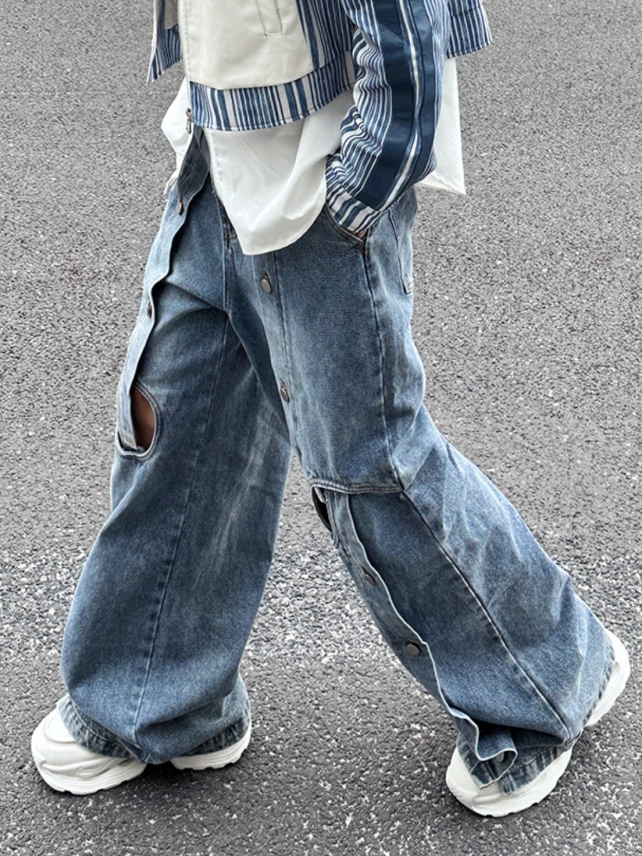 straight wide-leg jeansB0121